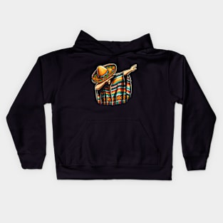 Dabbing Poncho Cinco de Mayo Mexican Sombrero Festival Kids Hoodie